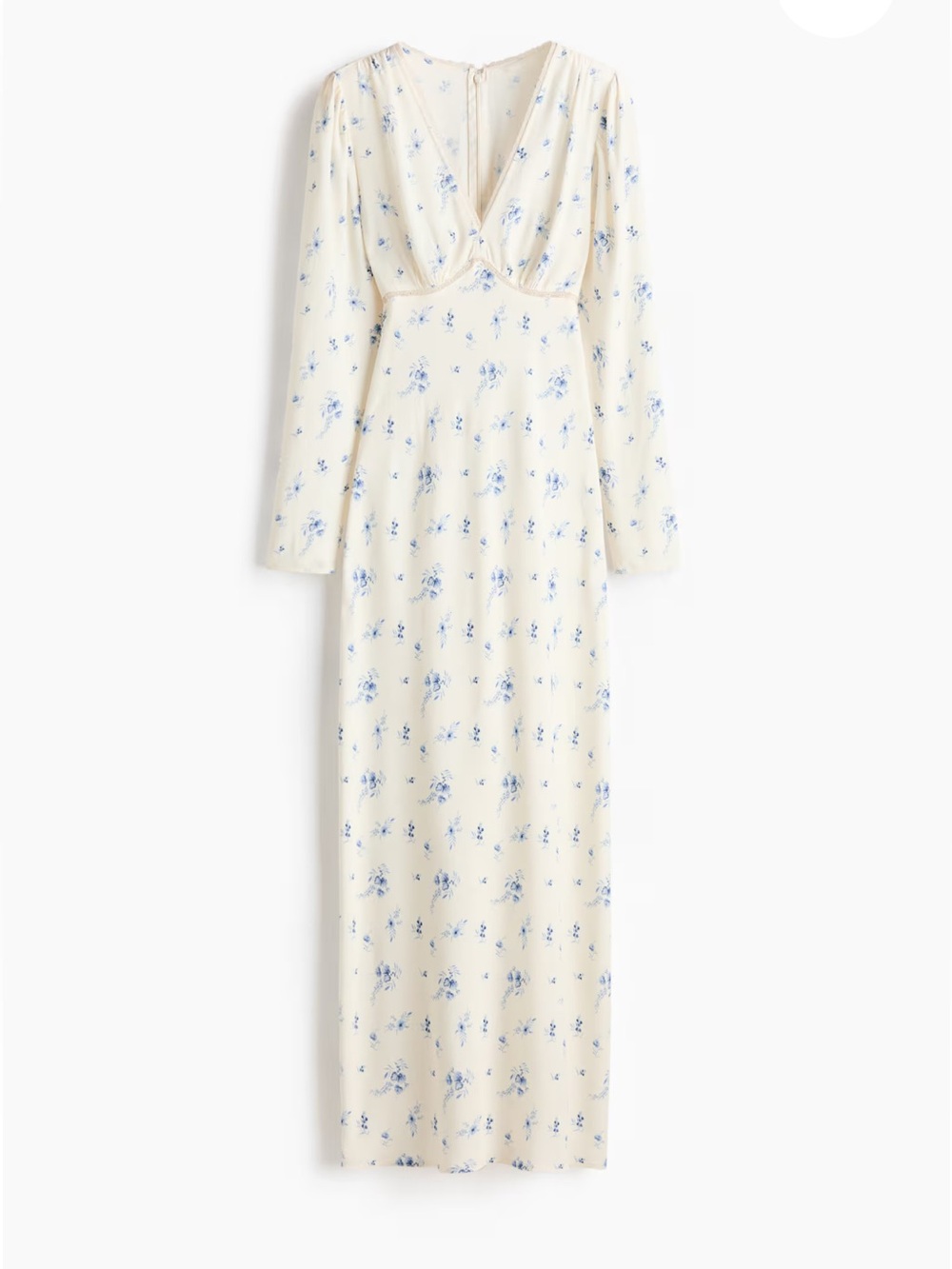 H&M ditsy blue floral long sleeve lace dress